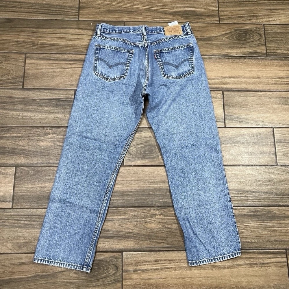 Levis 501 Original Fit Mens 36x32 Blue Straight Leg Button Fly Denim Jeans